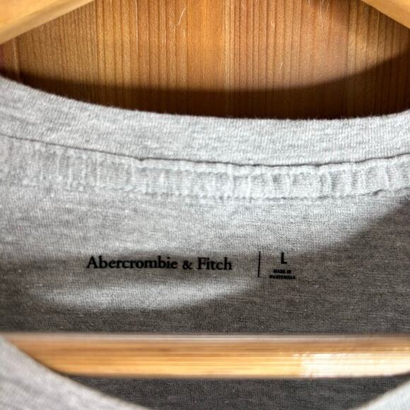 Abercrombie & Fitch Graphic Short Sleeve Tee Shirt Sz Large Gray Camp Horse Farm - Picture 5 of 8